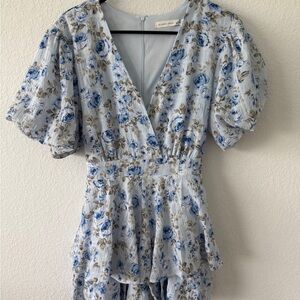 Altar'd State Light Blue  Large Floral Romper